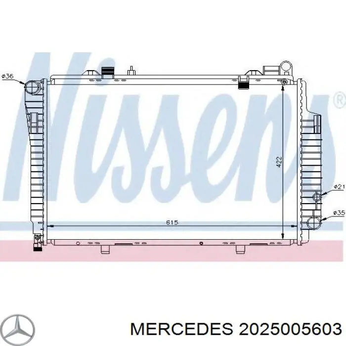 Chłodnica silnika Mercedes 2025005603 cena, od 147,12 USD