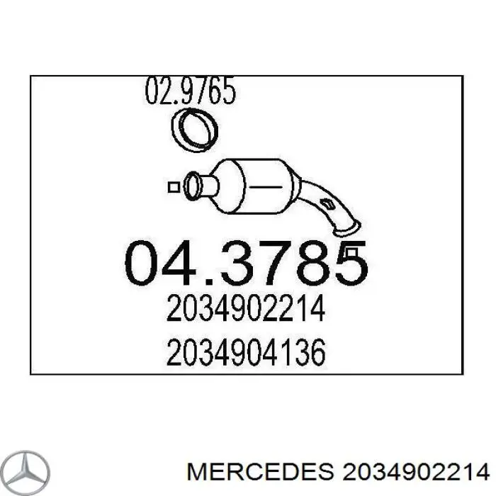2034902214 Mercedes Konwerter-katalizator