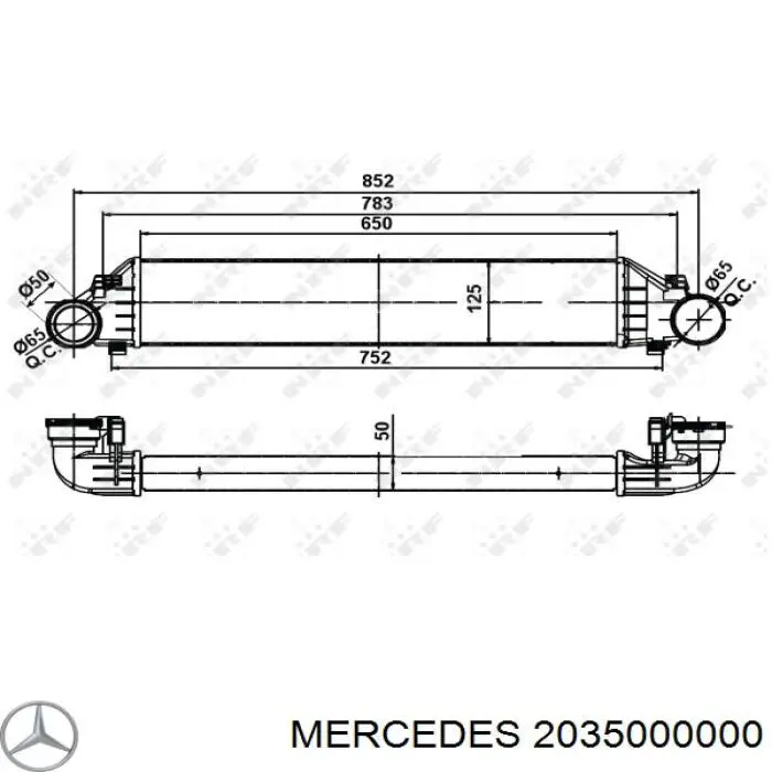 2035000000 Mercedes Chłodnica intercoolera
