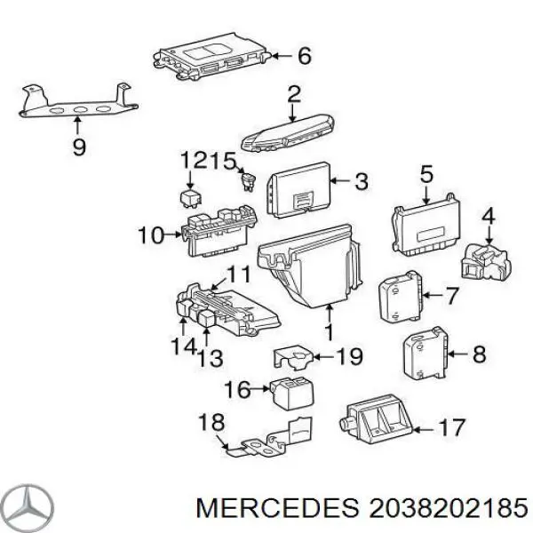2038202185 Mercedes Blok komfortu tylnych drzwi