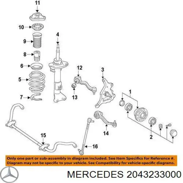 Amortyzator przedni Mercedes 2043233000 cena, od 136,21 USD
