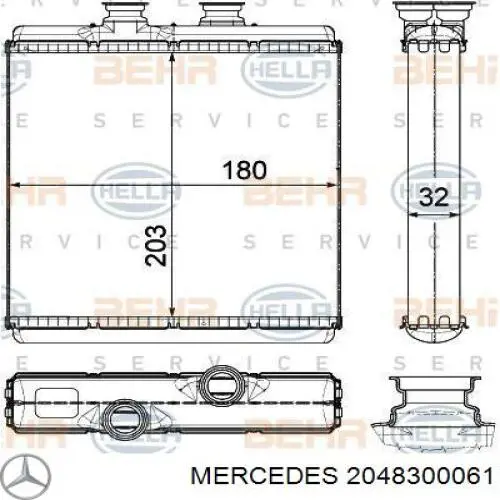2048300061 Mercedes Chłodnica nagrzewnicy (ogrzewacza)