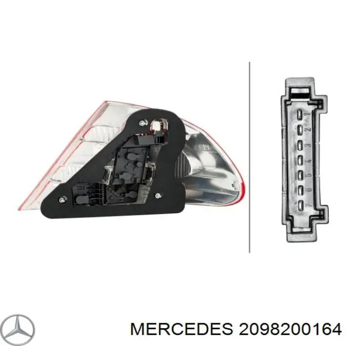 Lampa zespolona tylna lewa Mercedes CLK coupe (C209) (2002 - 2009) cena, od 162,50 USD