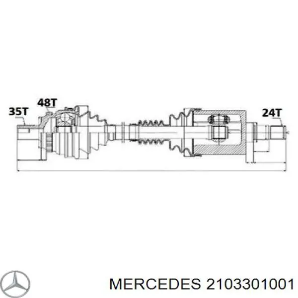 2103301001 Mercedes Półoś napędowa przednia prawa