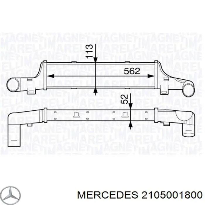 Chłodnica intercoolera Mercedes 2105001800 cena, od 98,92 USD