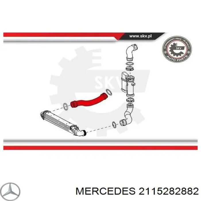 2115282882 Mercedes Przewód (króciec) intercoolera