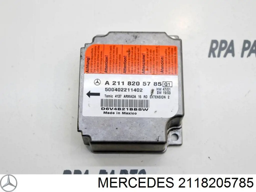 2118205785 Mercedes Sterownik poduszki bezpieczeństwa
