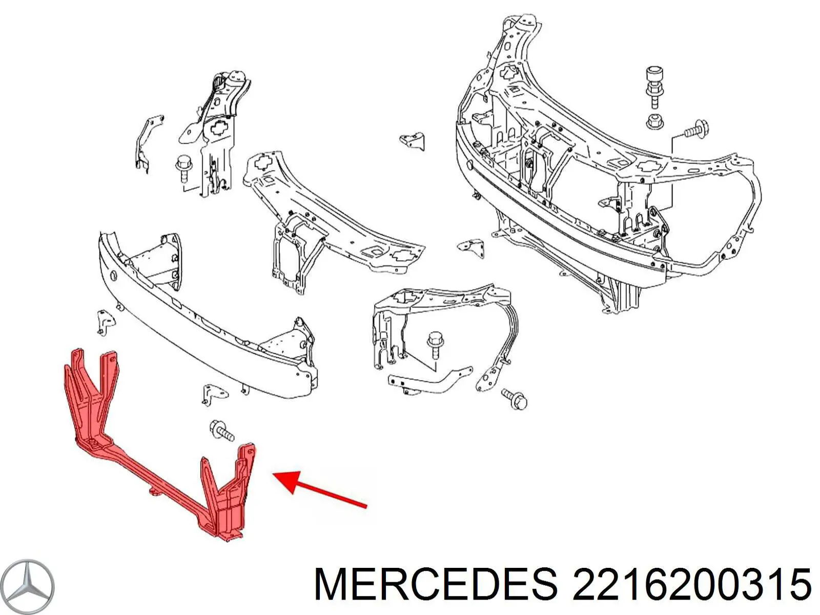 Wzmocnienie zderzaka przedniego do Mercedes S (W221)