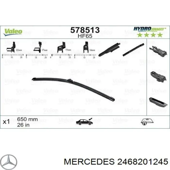Pióro wycieraczki szyby przedniej, zestaw (2 szt.) Mercedes 2468201245 cena, od 22,09 USD