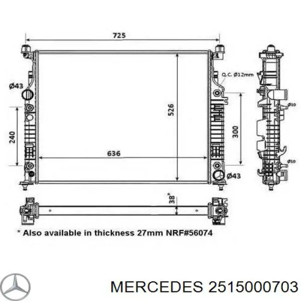 2515000703 Mercedes Chłodnica silnika
