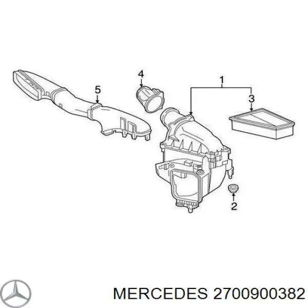 Wlot powietrza do filtra powietrza Mercedes 2700900382 cena, od 41,05 USD