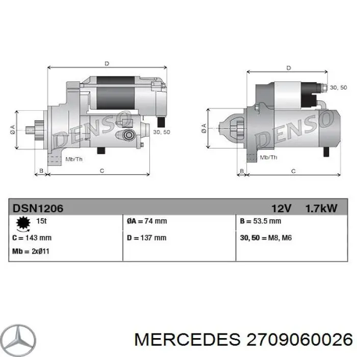 Rozrusznik A6459060800 Nissan/Infiniti