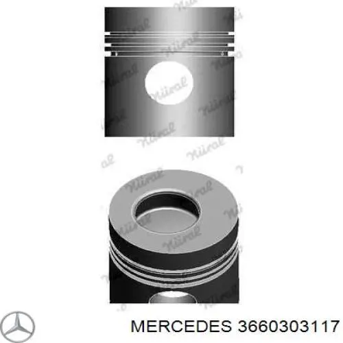Tłok, komplet do jednego cylindru, STD Mercedes 3660303117 cena, od 100,45 USD