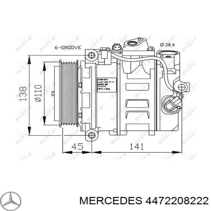4472208222 Mercedes Sprężarka klimatyzacji