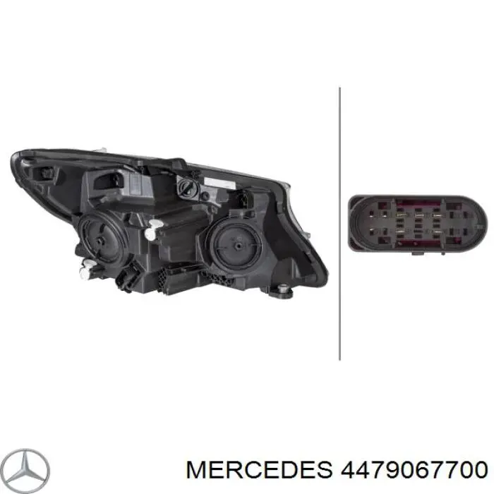 Reflektor lewy Mercedes 4479067700 cena, od 340,51 USD