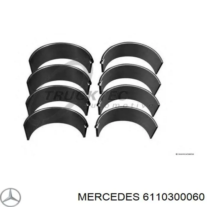 Panewki korbowodowe wału korbowego, zestaw, standardowe (STD) Mercedes 6110300060 cena, od 26,86 USD