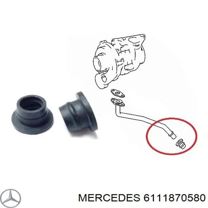 Uszczelka przewodu spływu oleju z turbiny Mercedes 6111870580 cena, od 2,85 USD
