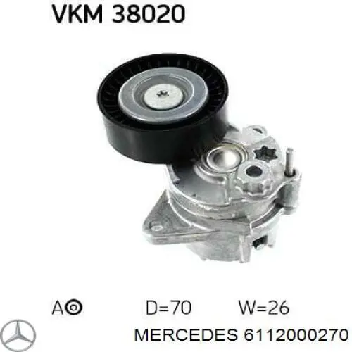 Napinacz paska napędowego Mercedes 6112000270 cena, od 58,20 USD