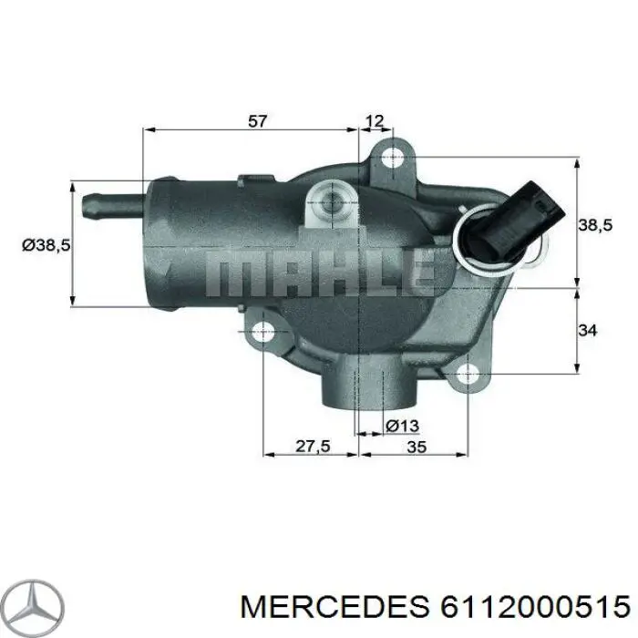 Obudowa termostatu Mercedes 6112000515 cena, od 51,78 USD