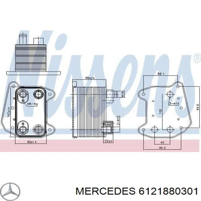 Chłodnica oleju Mercedes 6121880301 cena, od 71,43 USD