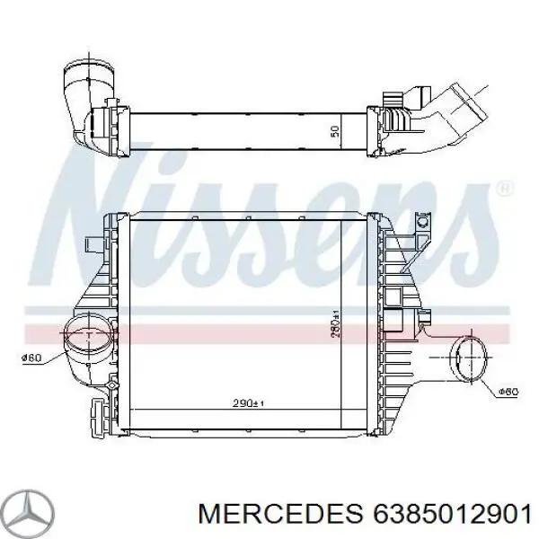 Do koszyka 6385012901 Mercedes Chłodnica intercoolera