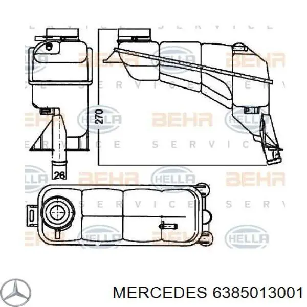 Chłodnica silnika Mercedes 6385013001 cena, od 200,40 USD