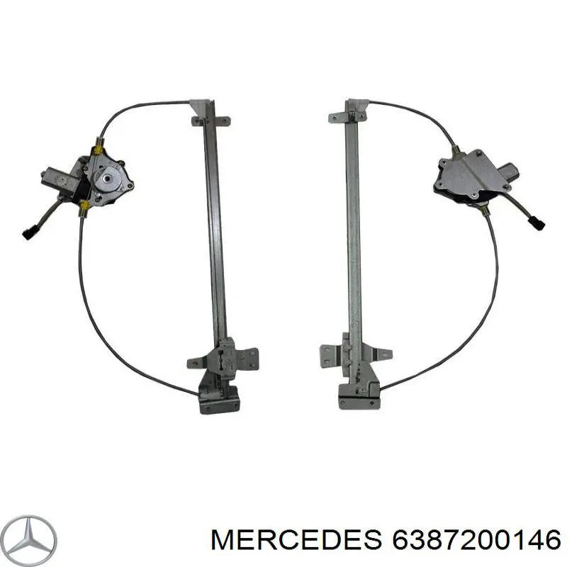 Do koszyka 6387200146 Mercedes Mechanizm podnoszenia szyby drzwi przednich prawych