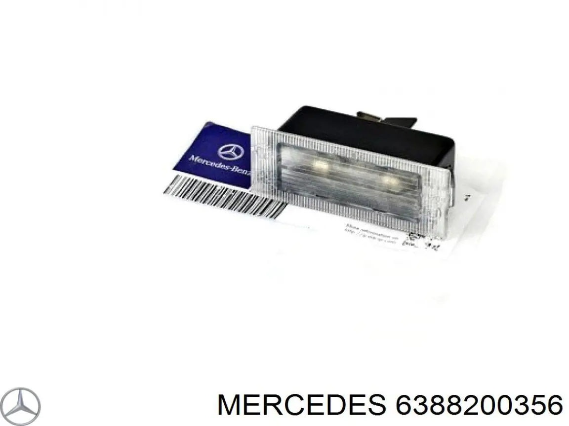6388200356 Mercedes Lampa oświetlenia tylnej tablicy rejestracyjnej