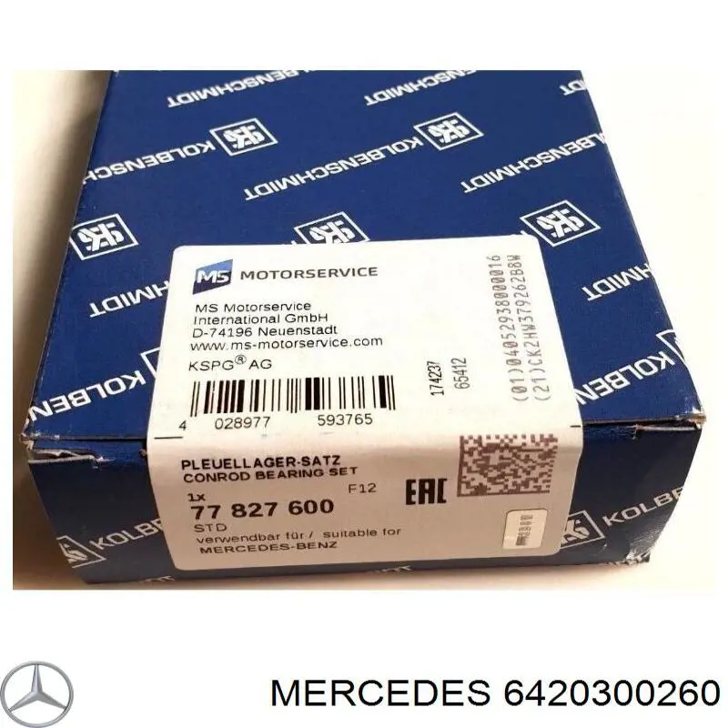 Panewki korbowodowe wału korbowego, zestaw, standardowe (STD) Mercedes 6420300260 cena, od 107,79 USD