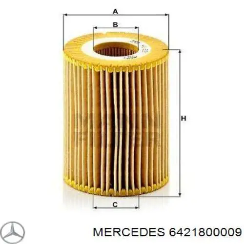 Do koszyka 6421800009 Mercedes Filtr oleju