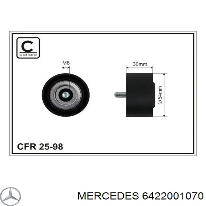 6422001070 Mercedes Rolka prowadząca, kierunkowa paska napędowego