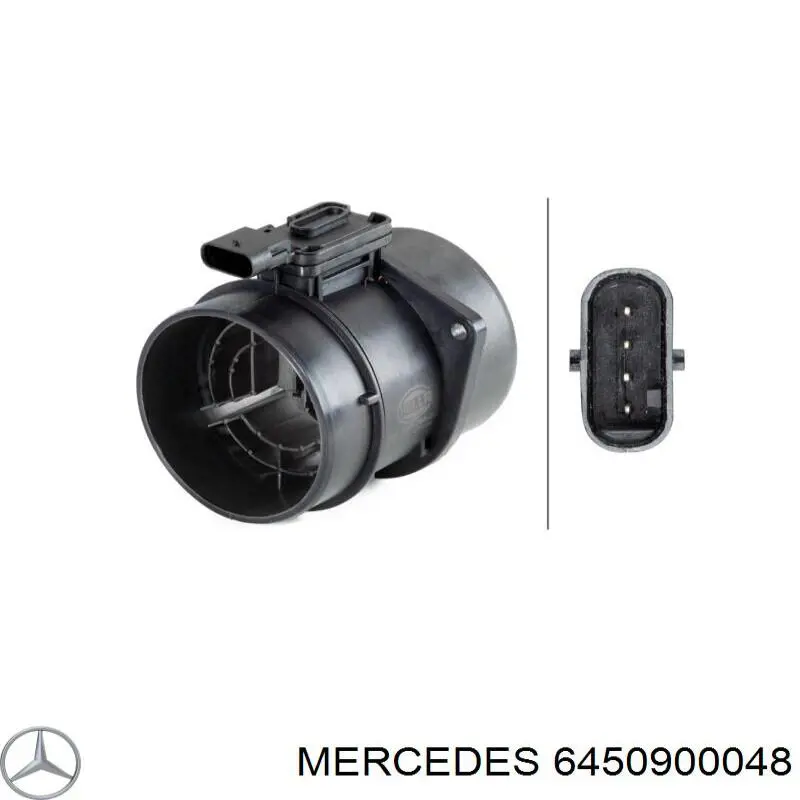 6450900048 Mercedes czujnik przepływu powietrza, przepływomierz powietrza m.a.f.