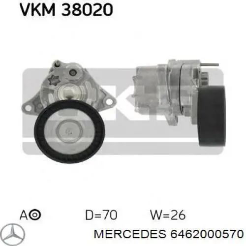 Napinacz paska napędowego Mercedes 6462000570