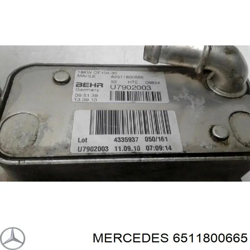 Chłodnica oleju Mercedes 6511800665 cena, od 57,22 USD