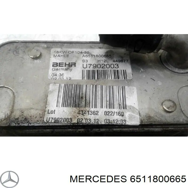 Do koszyka 6511800665 Mercedes Chłodnica oleju