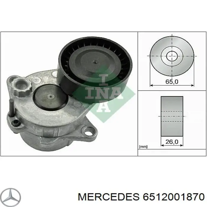Do koszyka 6512001870 Mercedes Napinacz paska napędowego