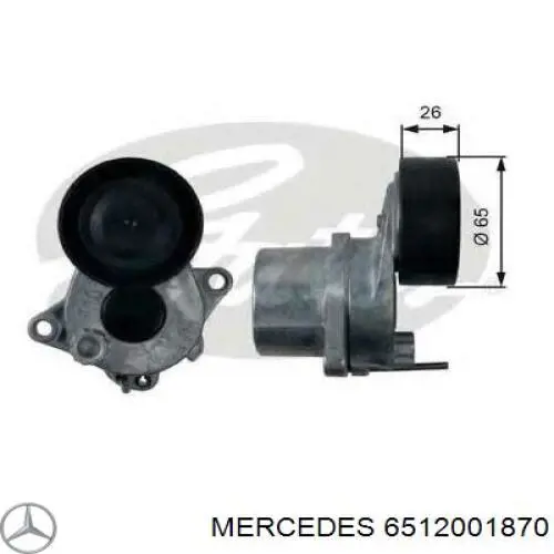 Napinacz paska napędowego Mercedes 6512001870