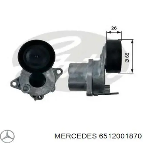 Napinacz paska napędowego Mercedes 6512001870 cena, od 66,52 USD
