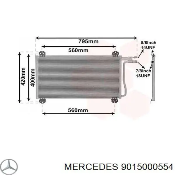 Chłodnica klimatyzacji Mercedes 9015000554 cena, od 91,26 USD