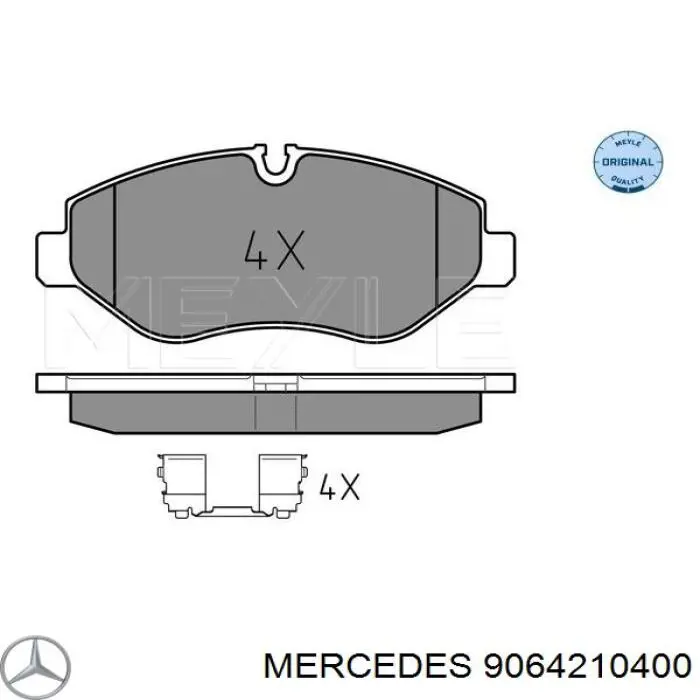 Klocki hamulcowe przednie tarczowe Mercedes 9064210400 cena, od 29,99 USD