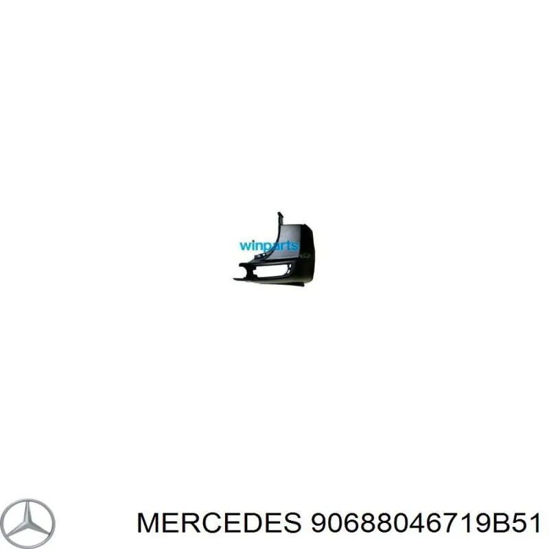 90688046719B51 Mercedes Zderzak tylny, prawa część