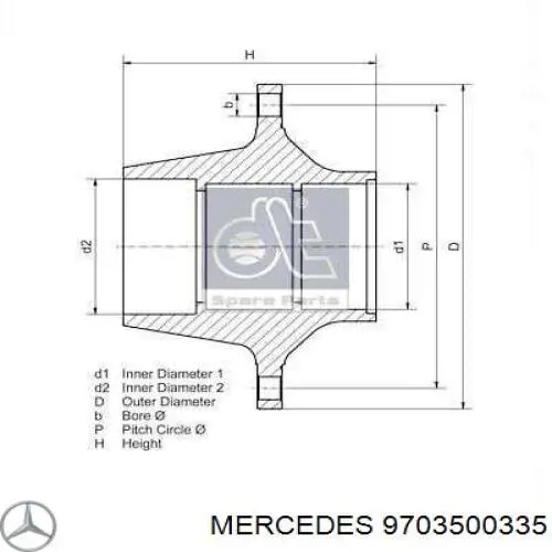 Do koszyka 9703500335 Mercedes Piasta tylna