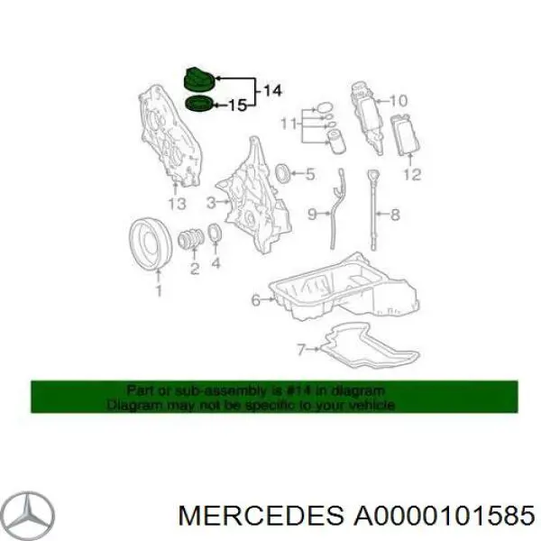 Korek wlewu oleju Mercedes A0000101585 cena, od 6,54 USD