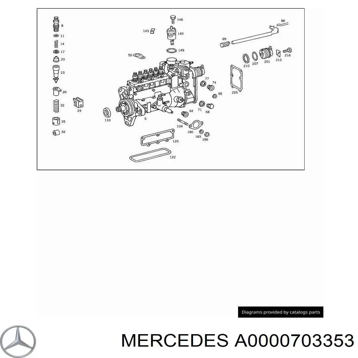 A0000703353 Mercedes Zawór odcinający paliwo, pompa wtryskowa