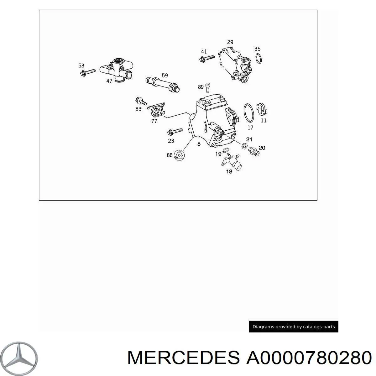 A0000780280 Mercedes uszczelka pompy wtryskowej