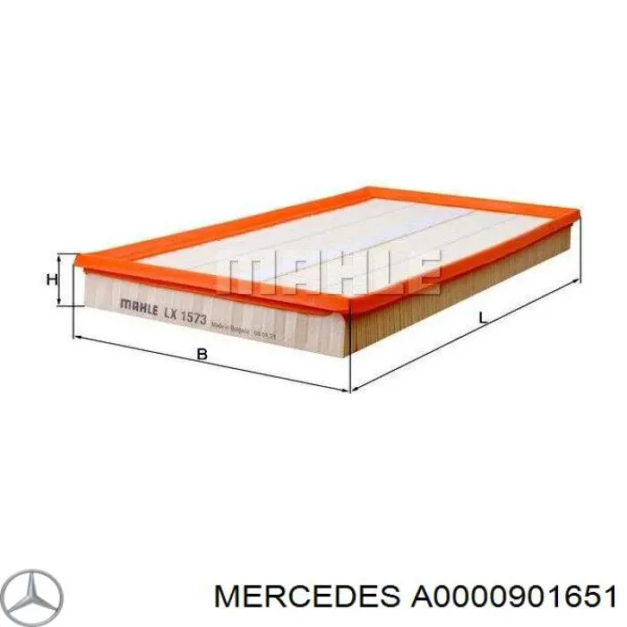 Filtr powietrza Mercedes A0000901651 cena, od 12,99 USD