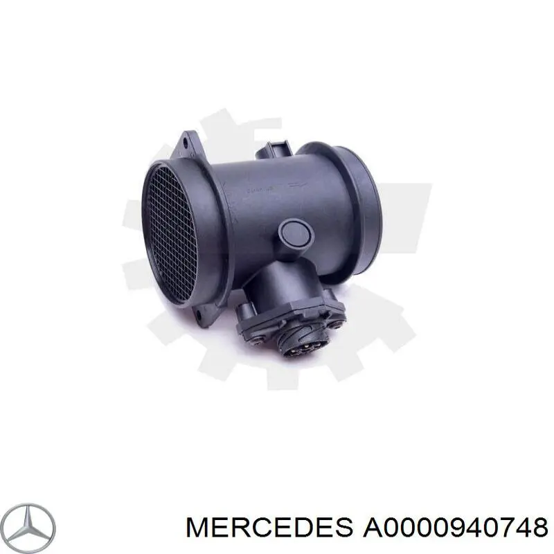 Do koszyka A0000940748 Mercedes Czujnik przepływu powietrza, przepływomierz powietrza M.A.F.