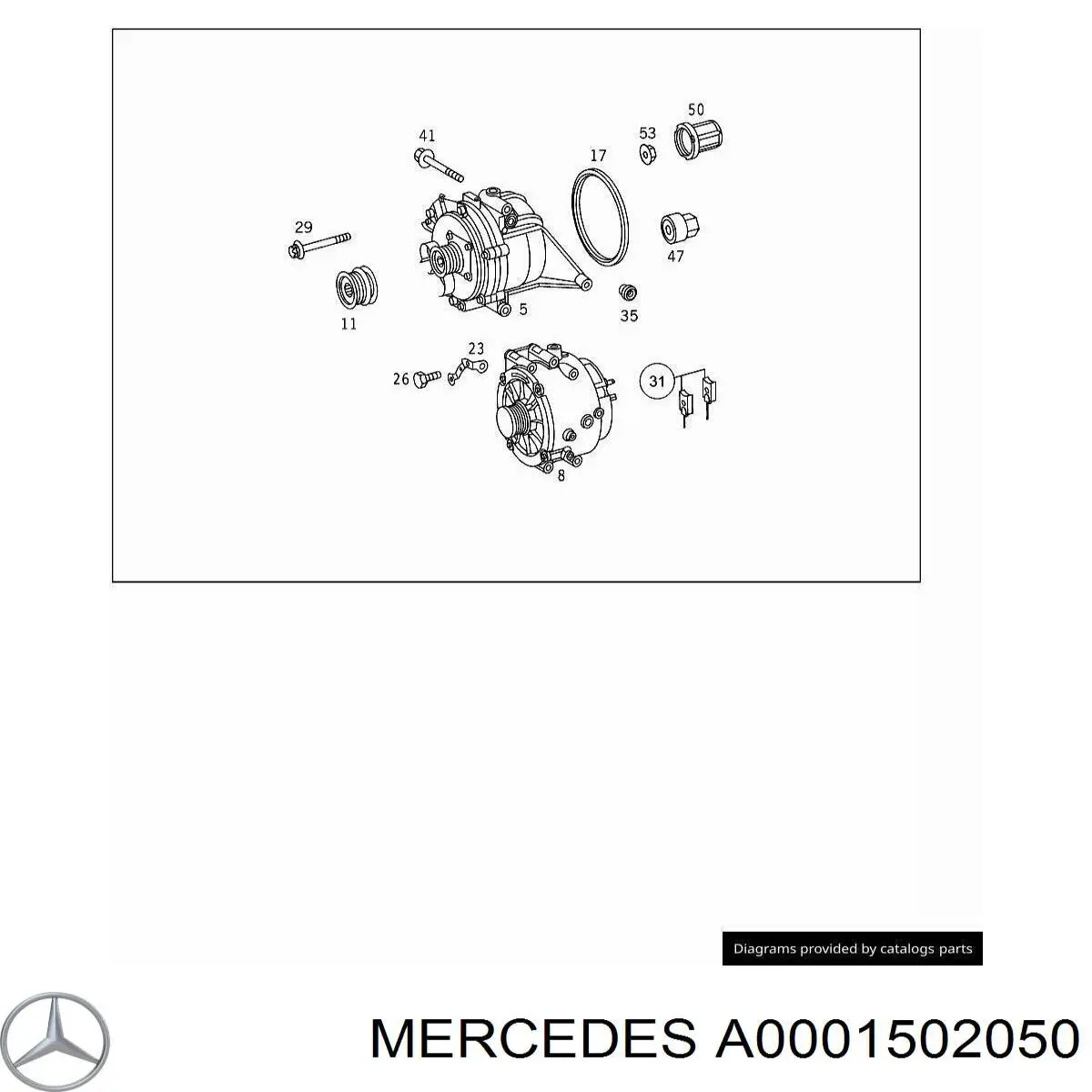 Alternator Mercedes A0001502050