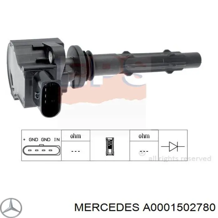 Do koszyka A0001502780 Mercedes Cewka zapłonowa