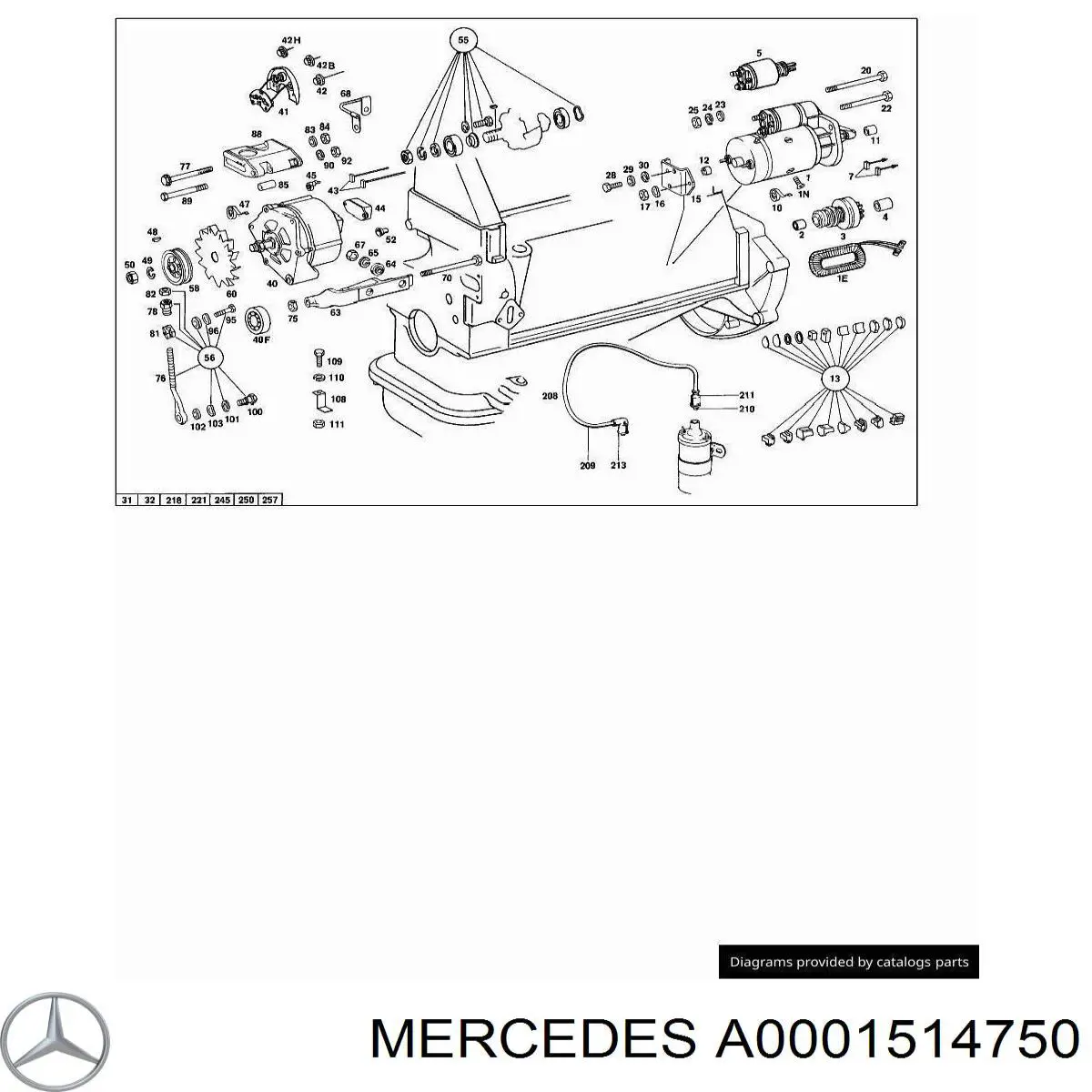 A0001514750 Mercedes tuleja rozrusznika